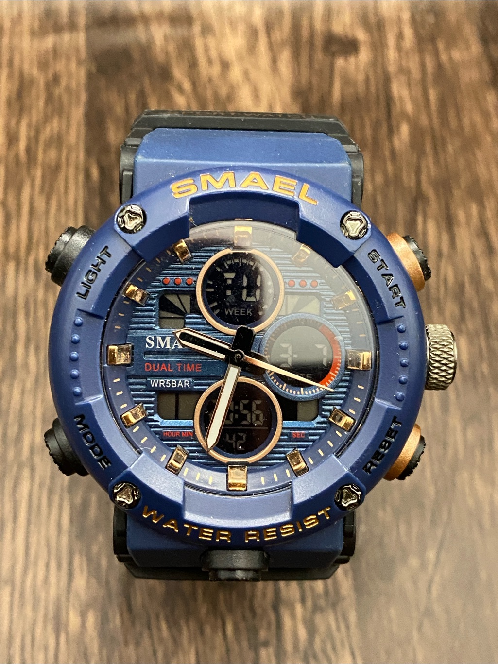 Blue Dual Time Sport Watch